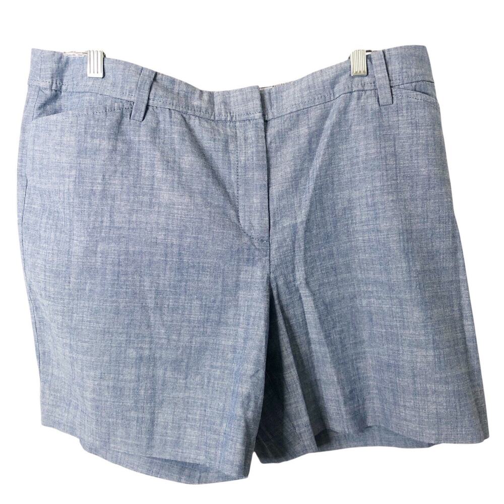 Talbots NWT Women's Petite Perfect Blue Chambray Shorts Size 16P Inseam 6"
